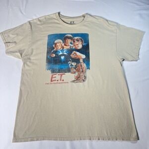 E.T. Movie T-Shirt Mens Medium Cream Mad Engine Xtra Terrestrial 80s Retro T XL